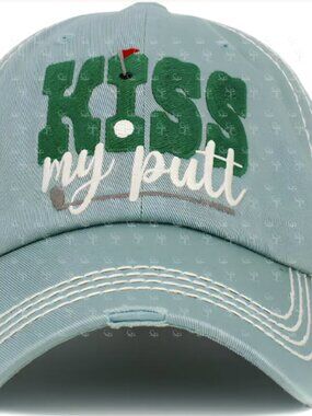 KISS MY PUTT Adjustable Ball Cap, Ladies Golf Cap, Golf Gift